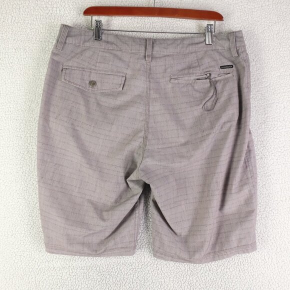 Quiksilver Amphibians Board Shorts Mens 34 Gray Striped Swim Stretch - Picture 3 of 5